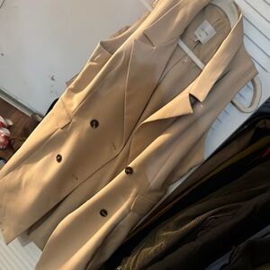 L'AGENCE Tan Double-Breasted Women's Vest